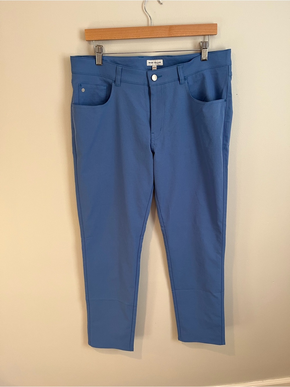 Peter Millar Blue eb66 5 Pocket Performance Pants 35x32 - Picture 2 of 5
